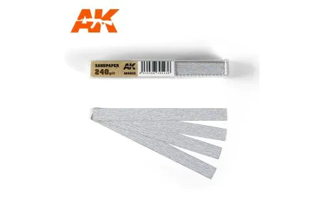 AK Interactive Sandpaper - Dry, 240 grit x 50 Units