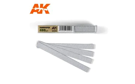 AK Interactive Sandpaper - Dry, 400 grit x 50 Units