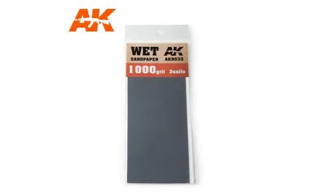 AK Interactive Sandpaper - Wet, 1000 Grit, 3 Units