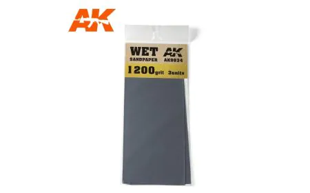 AK Interactive Sandpaper - Wet, 1200 Grit, 3 Units