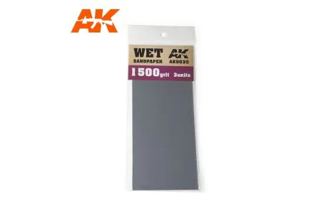 AK Interactive Sandpaper - Wet, 1500 Grit, 3 Units