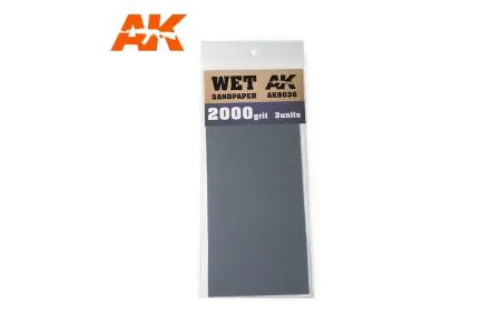 AK Interactive Sandpaper - Wet, 2000 Grit, 3 Units