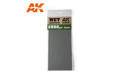 AK Interactive Sandpaper - Wet, 2500 Grit, 3 Units