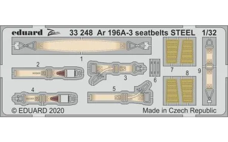 Eduard Photoetch Zoom 1:32 - Ar 196A-3 seatbelts STEEL