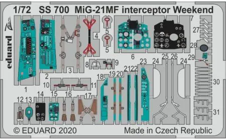 Eduard Photoetch (Zoom) 1:72 - MiG-21MF Interceptor Weekend