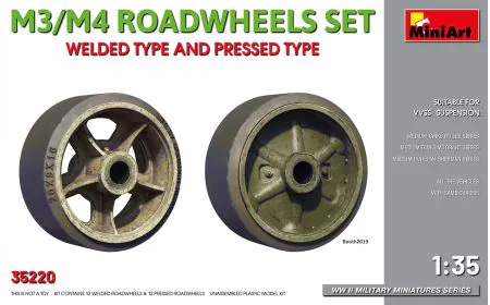 Miniart 1:35 - Set of M3/M4 Roadwheels, Welded & Pressed