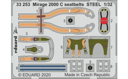 Eduard Photoetch 1:32 - Mirage 2000 C Seatbelts (Kitty Hawk)