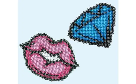 Miniart Crafts Patch Badges - Lips / Diamond