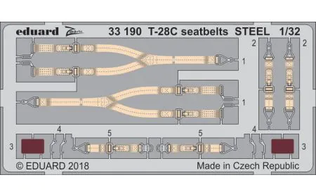 Eduard Photoetch (Zoom) 1:32 - T-28C Trojan Seatbelts Steel