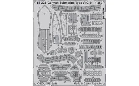 Eduard Photoetch 1:350 - German Submarine Type VIIC/41