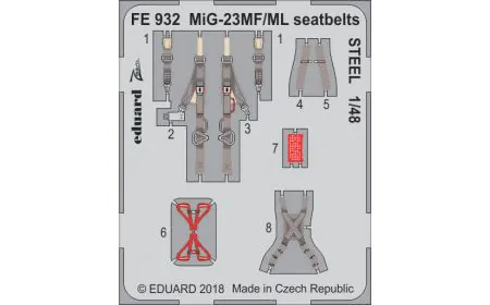 Eduard Photoetch (Zoom) 1:48 - MiG-23MF/ML Seatbelts