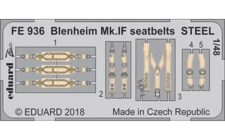 Eduard Photoetch (Zoom) 1:48 - Blenheim Mk.IF Seatbelts Steel
