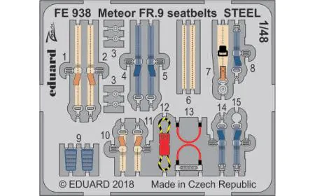 Eduard Photoetch (Zoom) 1:48 - Meteor FR.9 Seatbelts Steel