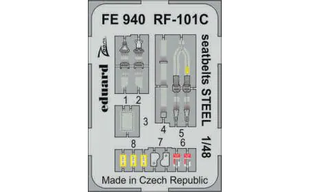 Eduard Photoetch Zoom 1:48 - RF-101C Seatbelts Steel
