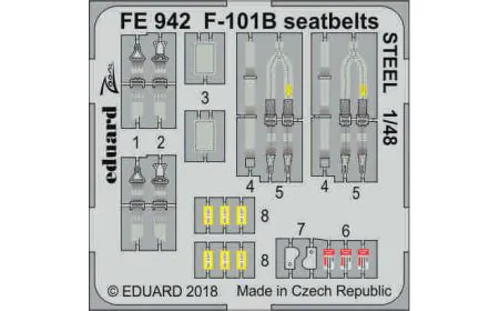 Eduard Photoetch Zoom 1:48 - F-101B Seatbelts STEEL