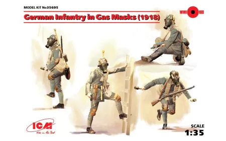 ICM 1:35 - German Infantry in Gas Masks (1918) 4 Figs