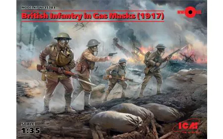 ICM 1:35 - British Infantry in Gas Masks (1917) 4 Figs