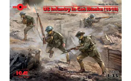 ICM 1:35 - US Infantry in Gas Masks (1918) 4 Figs