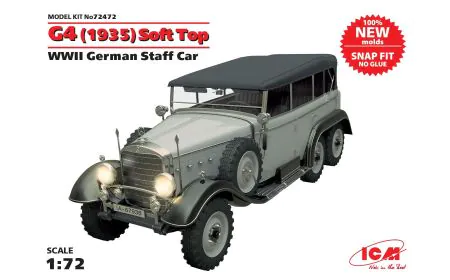 ICM 1:72 - G4 (1935) Soft Top WWII DE Staff Car (Snap fit)