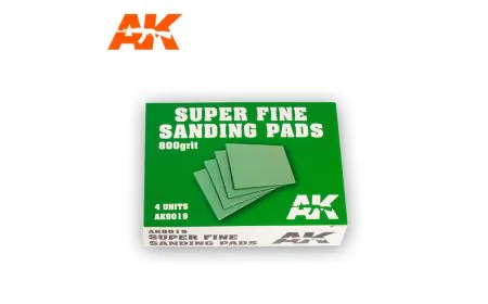 AK Interactive - Super Fine Sanding Pads 800 grit. 4 units