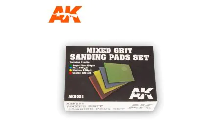 AK Interactive - Mixed Grit Sanding Pads 800 grit. 4 units