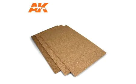 AK Interactive - Cork Sheets Fine Grained - 200x300x1mm x2