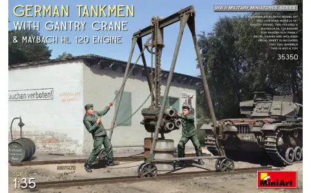 Miniart 1:35 - German Tankmen w/ Crane & Maybach HL Engine