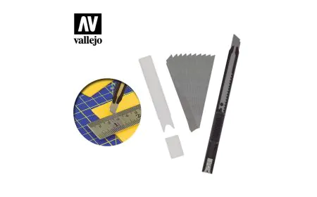 AV Vallejo Tools - Slim Snap-Off Knife & 10 Blades