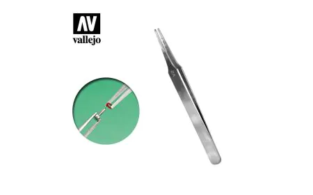 AV Vallejo Tools - 120mm Flat Rounded S/S Tweezers