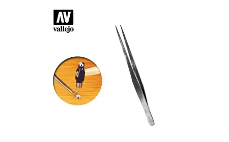AV Vallejo Tools - Straight Tip S/Steel Tweezers 175mm