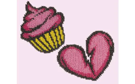 Miniart Crafts Patch Badges - Cupcake / Heart
