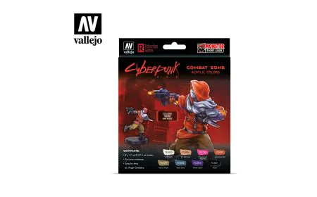 AV Vallejo Cyberpunk - Combat Zone (x8) & Figure