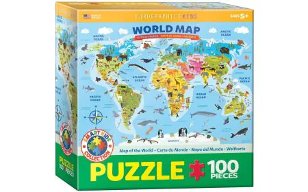 Eurographics Puzzle 100 Pc - Illustrated World Map
