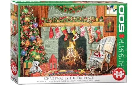 Eurographics Puzzle 500 Pc - Christmas by the Fireplace