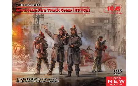 ICM 1:35 - American Fire Truck Crew (1910s)(New Molds)