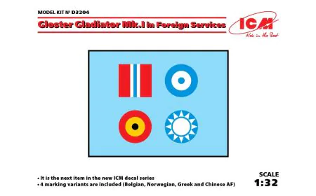 ICM Decals 1:32 - Gloster Glad Mk.I/II in Foreign Services