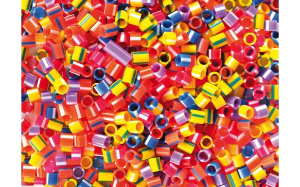 * Playbox - Plastic Beads (Str iped Tubes) - 1000 pcs