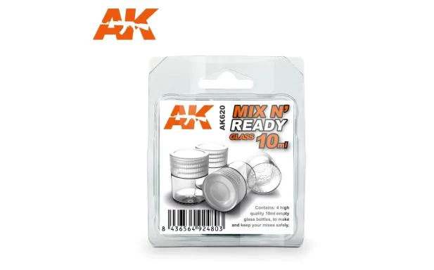 AK Interactive - Mix 'N' Ready Glass Jars 4 x 10ml