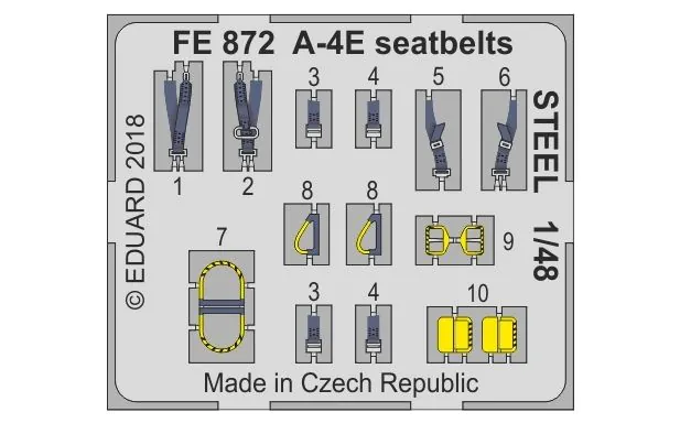 Eduard Photoetch (Zoom) 1:48 - A-4E Skyhawk Seatbelts Steel