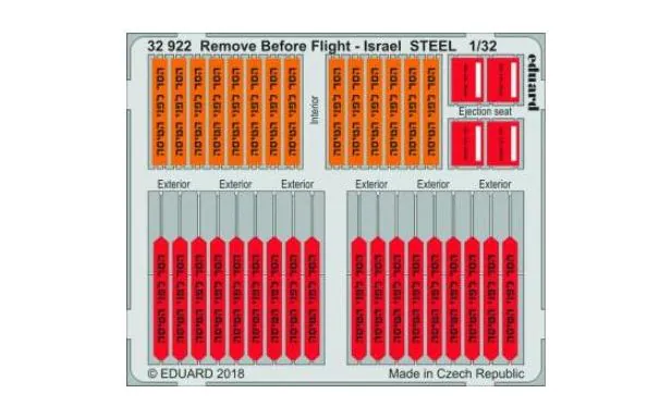 Eduard Photoetch 1:32 - Remove Before Flight Israeli Steel
