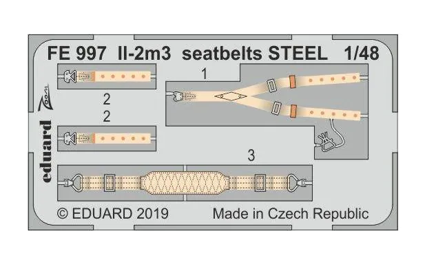 Eduard Photoetch (Zoom) 1:48 - iL-2m3 Seatbelts STEEL (Tam)